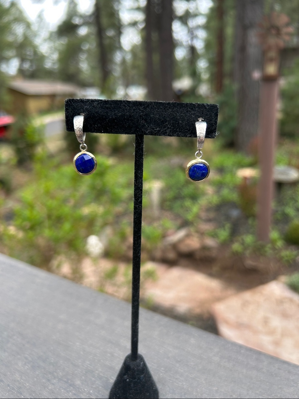 Gurhan sterling silver, gold vermeil lapis earrings - Picture 5 of 5
